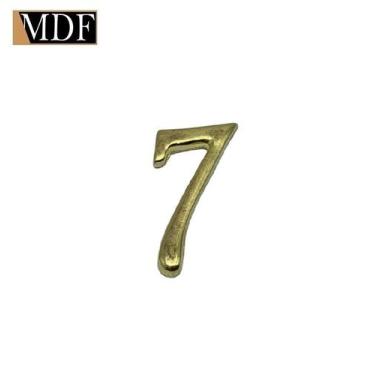 Imagem de Kit 5 Números para Artesanato Apliques 2,22 X 2,56cm  Zamac Dourado - 