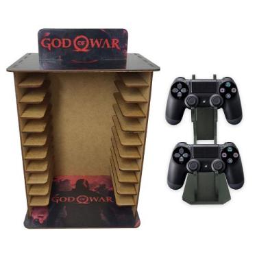 Imagem de Porta 11 Jogos Físico Gamer Gow + Suporte Cotrole 22x16,3x29,4 Mdf Mad