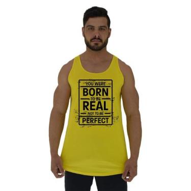 Imagem de Regata Longline Estampada Masculina MXD Conceito You Were Born, Amarel