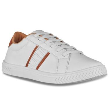 Imagem de Tenis Feminino Casual Conforto Leve A141 - Takata, Branco, Caramelo, 4
