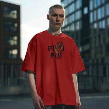 Imagem de Camiseta Masculina Polo Blu Estilosa Rosas Malha Algodão do P ao G1, V