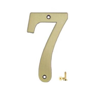 Imagem de 1 peça de números de casa de metal de 7 cm com parafusos M2 números de caixa de correio de liga de zinco sólido para fora, números de endereço 3D para casa, apartamento, escritório, quarto de hotel