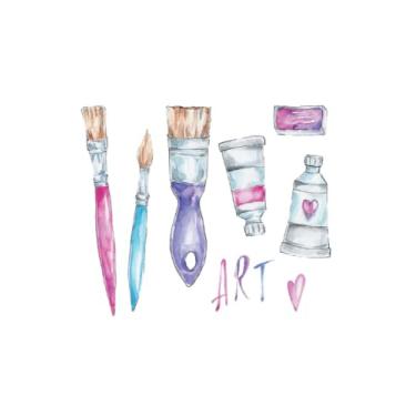 Imagem de Art Supplies Paint Notebook Journal Blank Wide Ruled Pages Paper Composition Book Daily Planner Notes