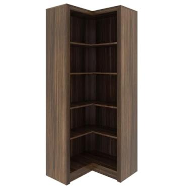 Imagem de Armário Estante de Canto Alto para Escritório Home Office ME4132 MDP Nogal G69 - Gran Belo