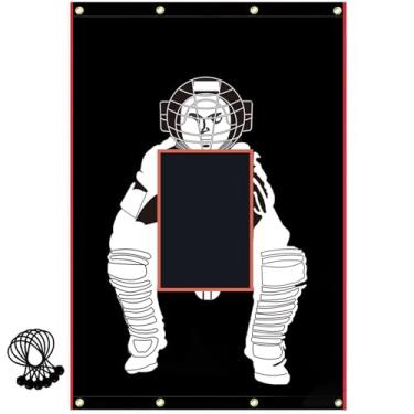 Imagem de Supvision Batting Cage Backstop Com Strike Zone 600D ~ 1680D Pvc Revestido De Tecido Oxford Vinil Beisebol Backstop Com Catcher Softball Pitcher Training Equipment Aid (4 X 6 Pés-600D)
