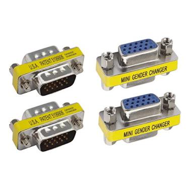 Imagem de Micro Traders 4X VGA 15 Pinos Mini Gender Changer Adaptadores Acopladores, DB15 Preto Macho para Macho e Azul Fêmea para Fêmea Conectores Conversores