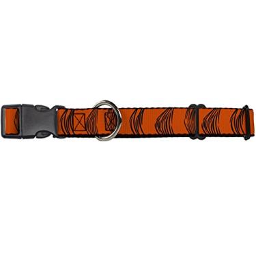 Imagem de Buckle-Down Coleira para cachorro martingale - listras de tigre laranja/preto - 2,54 cm de largura - serve para pescoços de 22,86 a 38,10 cm - P