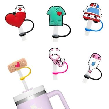 Imagem de IDM – Pacote com 6 canudos médicos para Stanley Copo Adventure de 1,134 g, capa de canudo para acessórios Stanley Cup, 6 peças de tampa de canudos para Stanley Copo de 1,134 g 850 g com alça