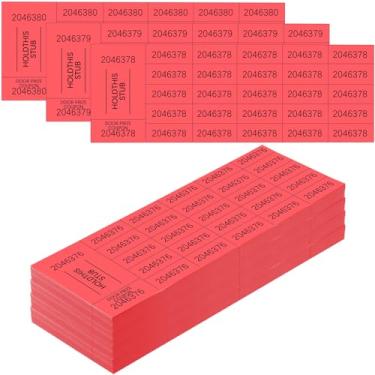 Imagem de Kosiz 504 folhas de bilhete de sorteio com diferentes números de licitação por folha Ingressos para Eventos Leilão de cesta Leilão silencioso Folhas de bilhetes de leilão chinês para sala de aula igreja escolar (vermelho, licitação 25)