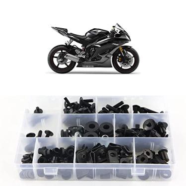 Imagem de Kit de parafusos de carenagem Xitomer para Yamaha YZF-R6 2006 2007, kits de montagem arruelas/porcas/fixadores/clipes/ilhós (preto fosco)