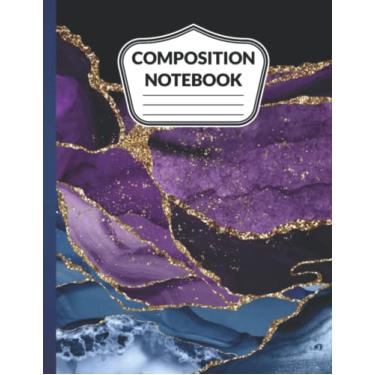 Imagem de Composition Notebook : Glitter Liquid Marble Composition Notebook, Wide Ruled Paper For teen girls boys women school gamers 8.5x11 inches, 110 Pages Mar284