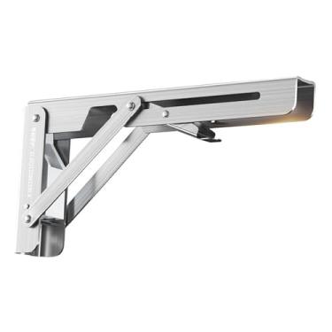 Imagem de Bothyi Suporte de prateleira dobrável, rack triangular, faça você mesmo, suporte de prateleira flutuante, dobradiça de mesa dobrável, aço inoxidável, 12inch