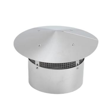 Imagem de GarveeTech Tampa de chaminé redonda de aço inoxidável de 15 cm - topo de cone com tela, exaustor de lareira e tampa de chuva de telhado, tubo de fogão externo, fácil instalação