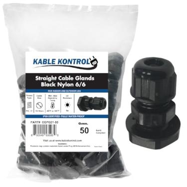 Imagem de Kable Kontrol Prensa-cabos de nylon para 13-18 mm tamanho de cabo de glândula reta 21 PG 50 peças de cabo aderentes, alívio de tensão, protetores de fio de junta à prova d'água para uso industrial,