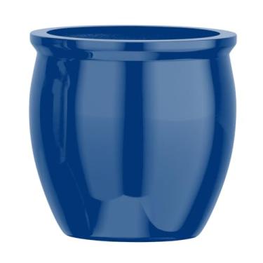 Imagem de Vaso Vietnamita Fibra De Vidro Caribe M 38cm Decorativo (Azul Metálico)