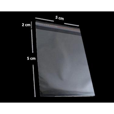 Imagem de Saco Adesivado Plástico Transparente Vabene 5x5+3cm 500 Unidades