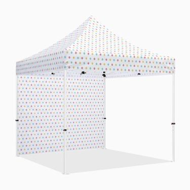 Imagem de Tenda de dossel pop-up 25 x 25 cm com paredes laterais, série ABLEM8CANOPY ULTRA8 resistente com cobertura instantânea para eventos comerciais ou esportivos ao ar livre, pátio, quintal, (bolinhas, 1 parede inteira)