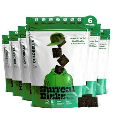 Imagem de Kit 6 Snacks Saudáveis - 6x Pacotes Snacks Chlorella - Salgadinho Vegano, Lanche Sem Glúten e Sem Lactose - Biscoito Fit a Base de Plantas - 6x35g