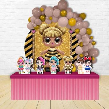 Imagem de KIT FESTA KIT FESTA PAINEL REDONDO Decoração LoL Queen Bee Gold 1,50X1