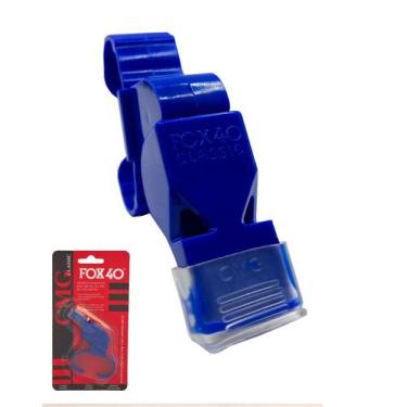 Imagem de Apito Futebol Fox 40 Classic com Dedal 115 Dcb Blister Lacrado, Azul