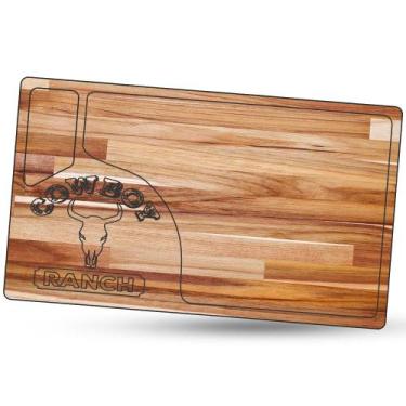 Imagem de Tábua de Carne para Churrasco Teca Cowboy Ranch - LAZERBR
