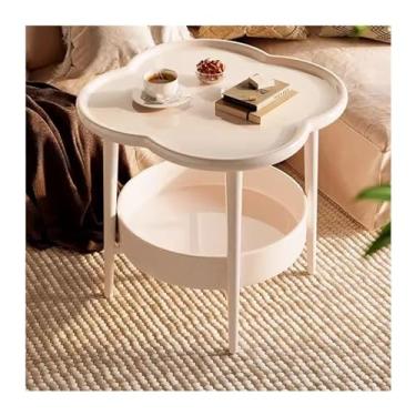 Imagem de LICONG-2020 CUabinet lateral estilo creme mesa lateral sala de estar casa pequena unidade rack de armazenamento quarto criativo flor mesa de cabeceira armário de canto (C)