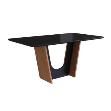 Imagem de Mesa para Sala de Jantar 160x90cm com Vidro Lapidado - Móveis Zamarchi