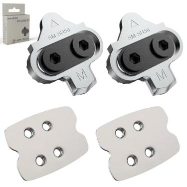 Imagem de NAACOO Chuteiras de bicicleta compatíveis com Shimano SPD SM-SH51/SH56 Cleats para Spining Peloton Indoor Cycling Clips & Mountain MTB Bike Shoes Conjunto de clipes de bicicleta