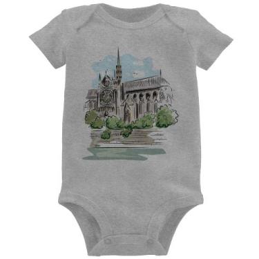 Imagem de Body Bebê Catedral de Notre-Dame de Paris - Foca na Moda, Cinza, GG