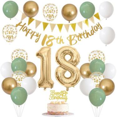 Imagem de Decoração de Aniversário de 18 Anos Jobkoo - Balões e Banner