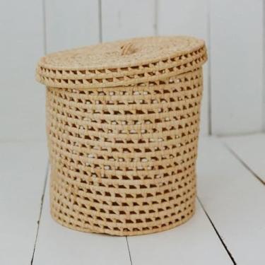 Imagem de Cesto Organizador em Palha Natural Para Roupas - Tam 38x38