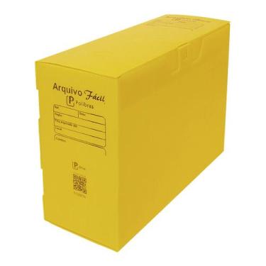 Imagem de Kit Arquivo Morto Facil Polionda A4 Oficio Polibras 25 Und, Amarelo