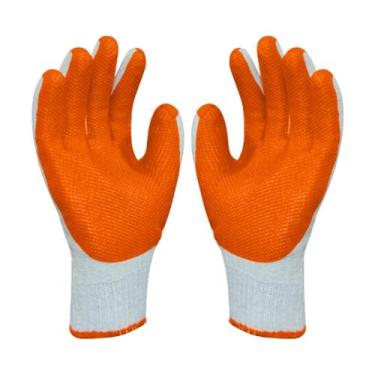 Imagem de Luva de Malha C/ Latex Natural Laranja 600.01147 - Plastcor