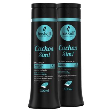 Imagem de Kit Haskell Cachos Sim Shampoo e Condicionador 300ml Cabelos Cacheados