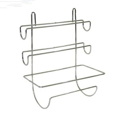 Imagem de Porta Rolos Triplo de Cozinha Papel Toalha, Papel Aluminio e Filme - C