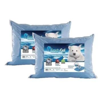 Imagem de Kit 2 Travesseiros Frio Frostygel Fibra Lavável Fibrasca
