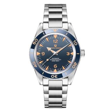 Imagem de Pagani Design Relógios masculinos NH35A Movimento Automático Clássico Luxo Cristal Safira Pulseira de Couro Relógios Masculinos, YS005 azul, 41MM, Casual