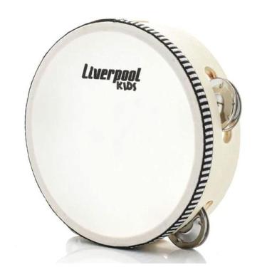 Imagem de Pandeiro infantil liverpool em madeira 8'' c/ pele animal 11703