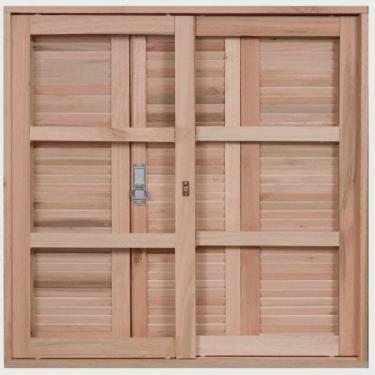 Imagem de Janela de Madeira Veneziana 120x140cm Com Caixilho 12cm ewk 230 Rondosul