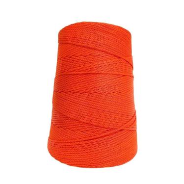 Imagem de Fio Náutico Cordão 500G 3Mm 500M Croche Trico Bolsa Laranja