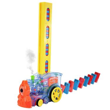 Imagem de Brinquedo Trem Dominó Divertido dm Toys 80 Peças DMT6148