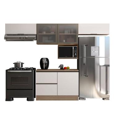 Imagem de Cozinha Modulada Etna 5 Peças com Tampo e Nicho 5 Portas Poliman Móveis