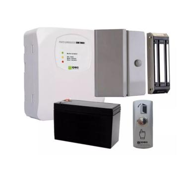 Imagem de Kit Eletroimã M150 Ipec + Fonte Nobreak, bateria, Botoeira C F