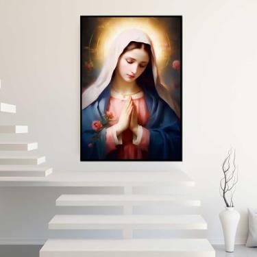 Imagem de Quadro com Moldura Nossa Senhora Aparecida Religioso Decorativo Grande Sala Quarto Hall