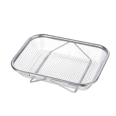 Imagem de Escorredor de Pia Aço Inox Peneira Alça Retrátil Fruteira Alimentos Frutas e Legumes