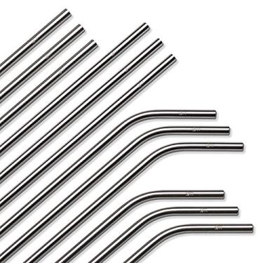 Imagem de Simple Modern Canudos reutilizáveis de aço inoxidável | Canudos sem toxinas e redução de resíduos para copos e canecas de viagem | Coleção clássica | Pacote com 12 | Aço inoxidável