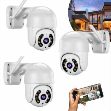 Imagem de Kit 3 Câmeras De Segurança Externa Prova D'água Infravermelho Wifi - K