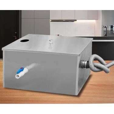 Imagem de Interceptor De Armadilha De Graxa De Aço Inoxidável, Filtro De Gordura Residual Pequeno Doméstico, Separador Comercial De óleo E água Para Cozinhas De Restaurantes, Hotéis E Buf, D