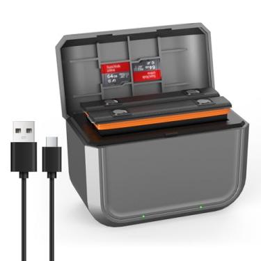 Imagem de Hub de carregador de bateria para bateria de câmera Insta 360 X3, cabo USB tipo C, estação de armazenamento de carregamento rápido de bateria de 2 canais com compartimentos para cartão SD Misro