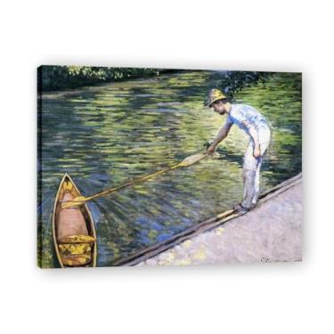 Imagem de Impressões em tela famosas, reprodução em tela, pintura emoldurada, imagem de arte de parede para decoração de casa. (Barqueiro está remando 2). Moldura interna de 50 x 65 cm - 19,7 x 25,6 pol